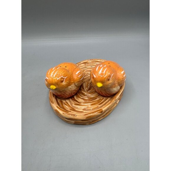 Essential Home Ceramic Bird Salt‎ & Pepper Shakers Nest - Picture 3 of 6